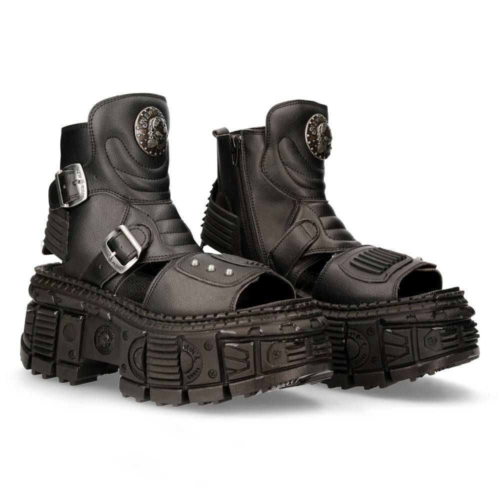 New Rock - M-BIOS106-V3 Plateausandalen - Schwarz